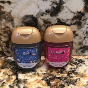 Set of 2 Bath and Body Works Milk Bar Pocketbacs Hand Sanitizer Hand Gel Bundle